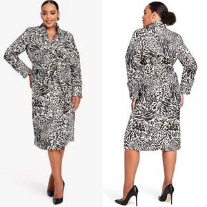 Sergio Hudson x Target  Zebra  Print Trench Coat  Size 4X